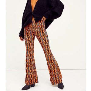NWT Free People Orphi Velvet Flare pants